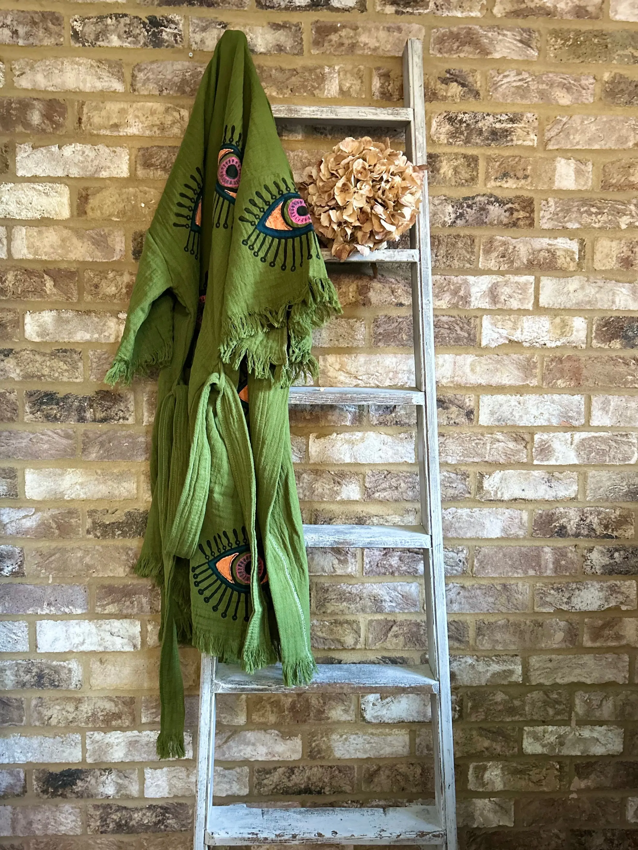 Organic Kimono in Khaki: Short - Image 4