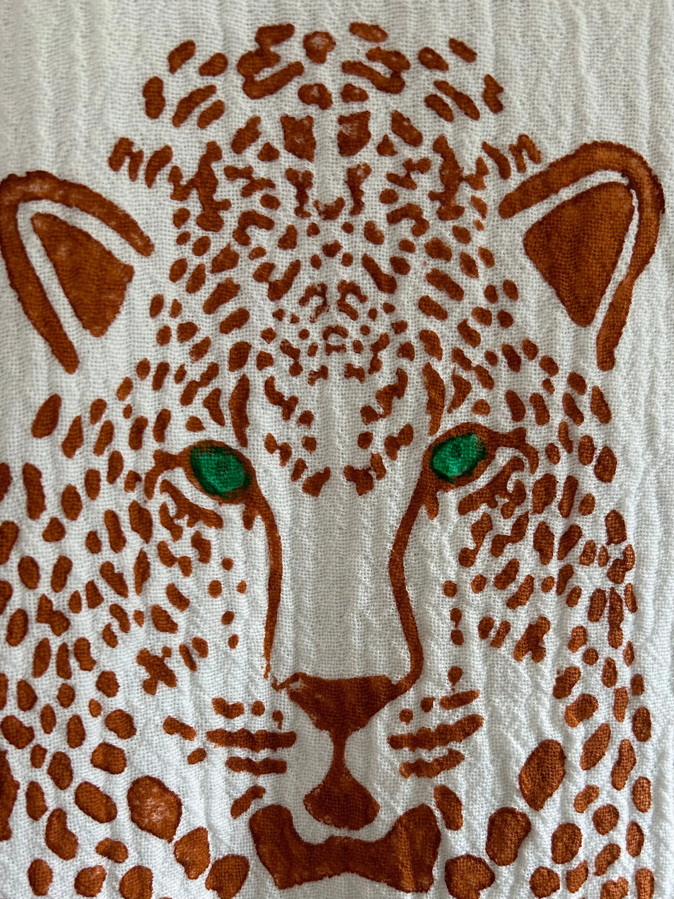 Organic Kimono in White with Cheetah: Short - Image 5