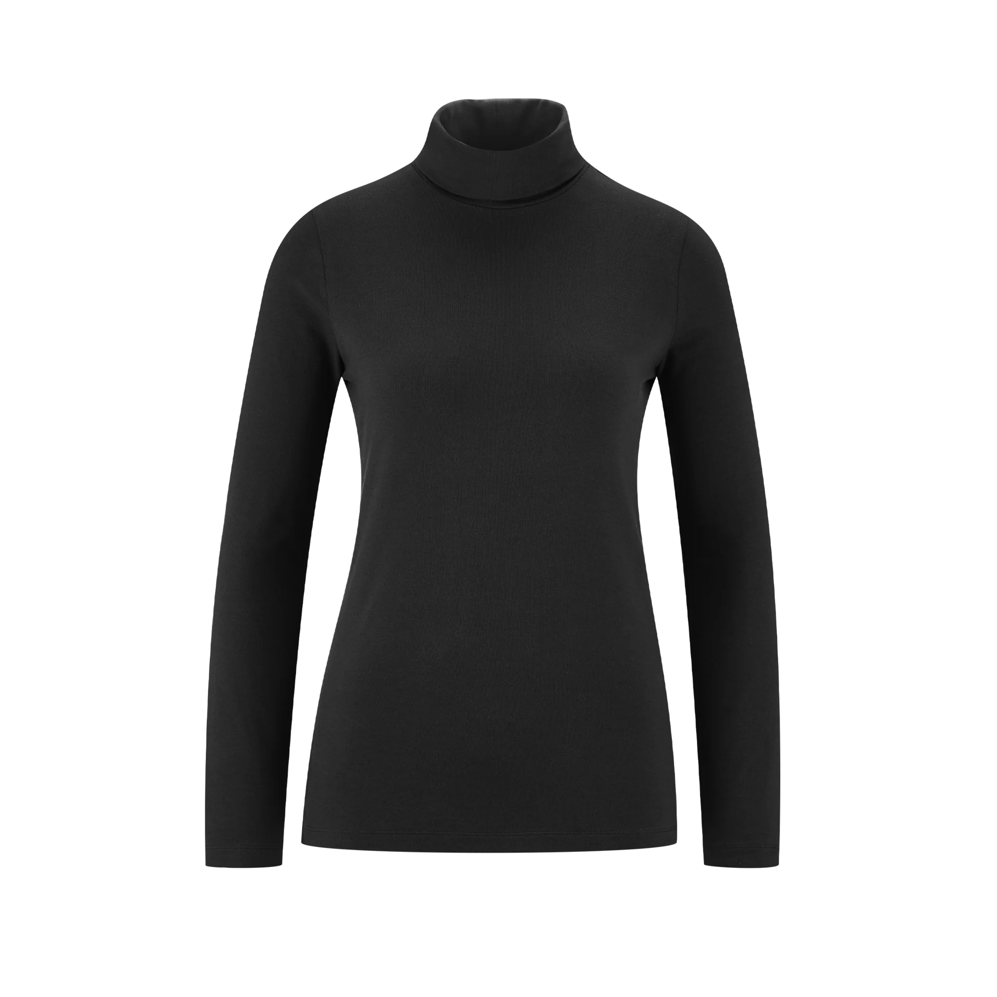 Organic Long Sleeve Stretch Turtleneck T-shirt: Womens