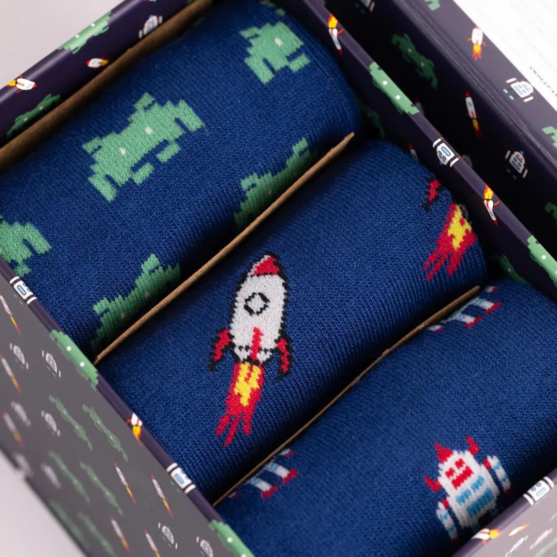 Outer Space Sock Box - 3 Pairs of Bamboo Socks (His) - Image 2