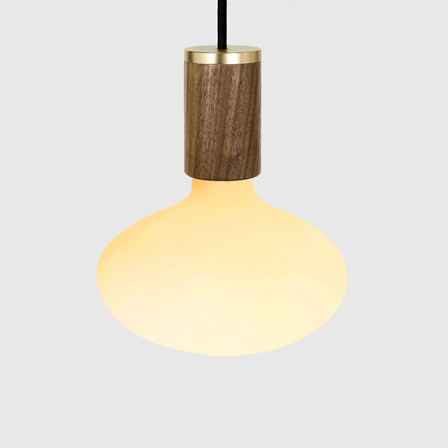 Oval Dim-to-Warm Pendant Light in Walnut