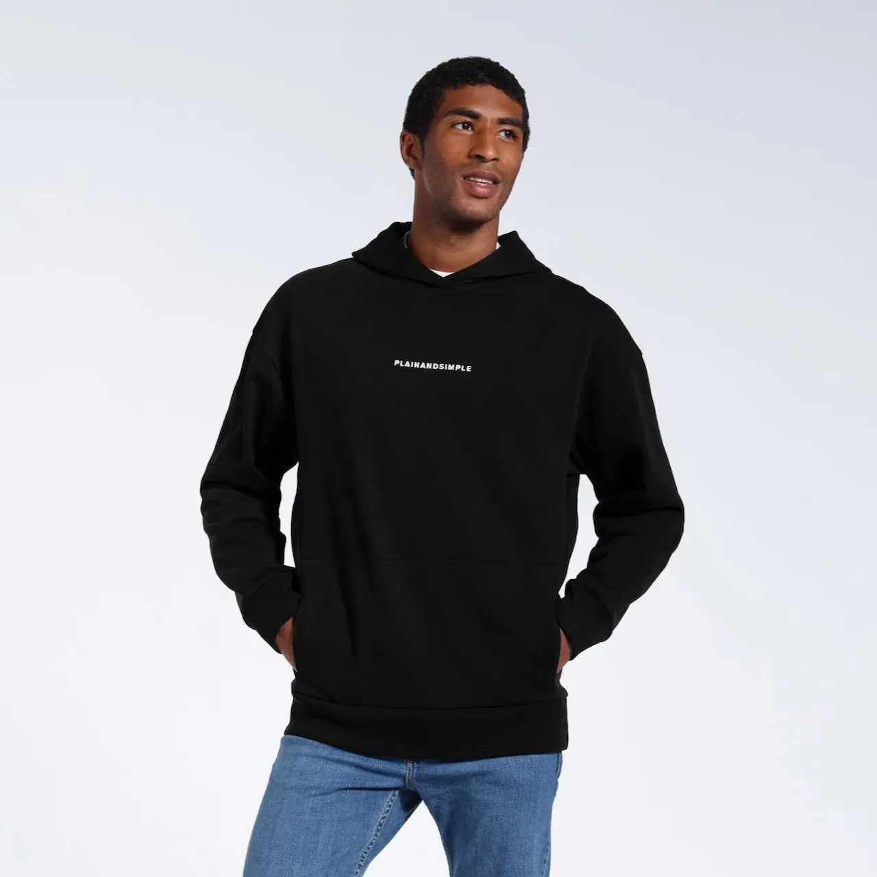 Oversized Heavyweight Mens Organic Logo Hoodie - Image 3