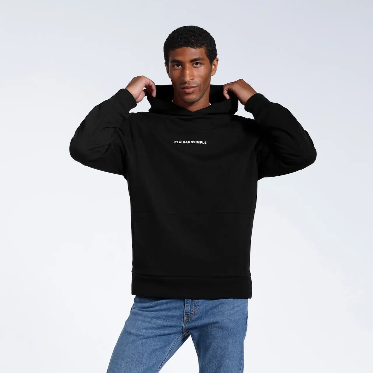 Oversized Heavyweight Mens Organic Logo Hoodie - Image 4