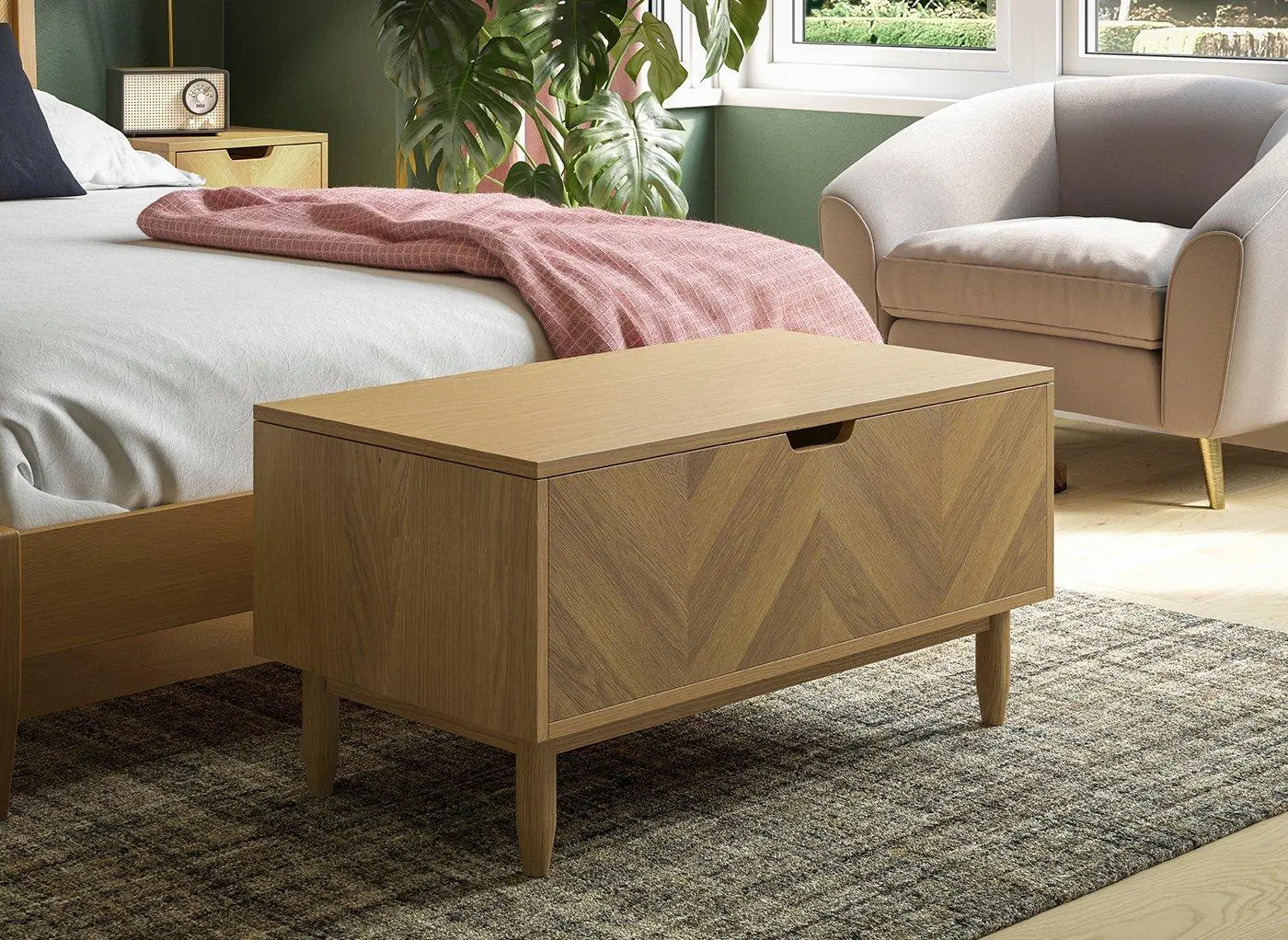 Paxton Wooden Blanket Box - Brown