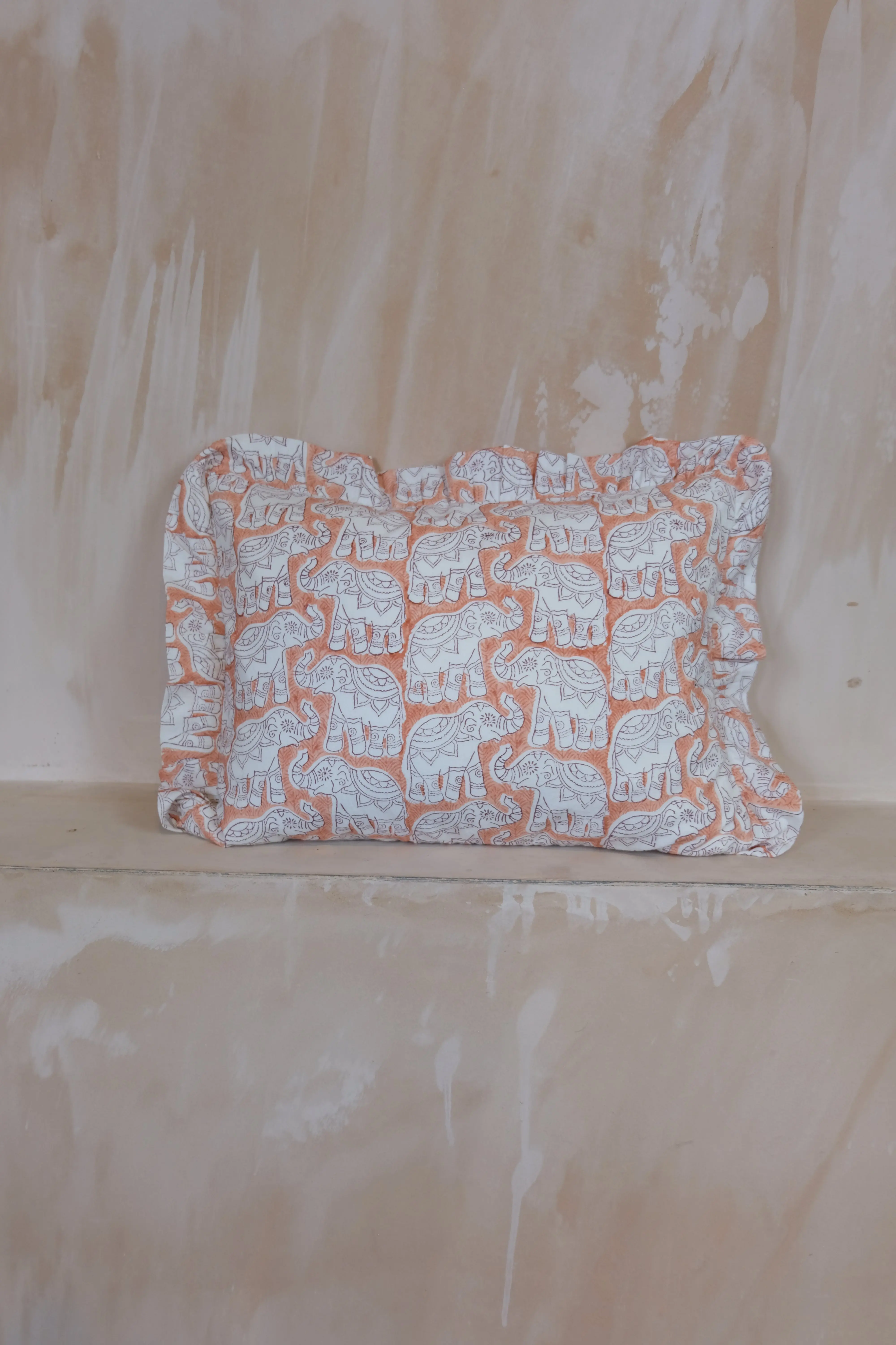 Peach Elephant Baby Pillowcase