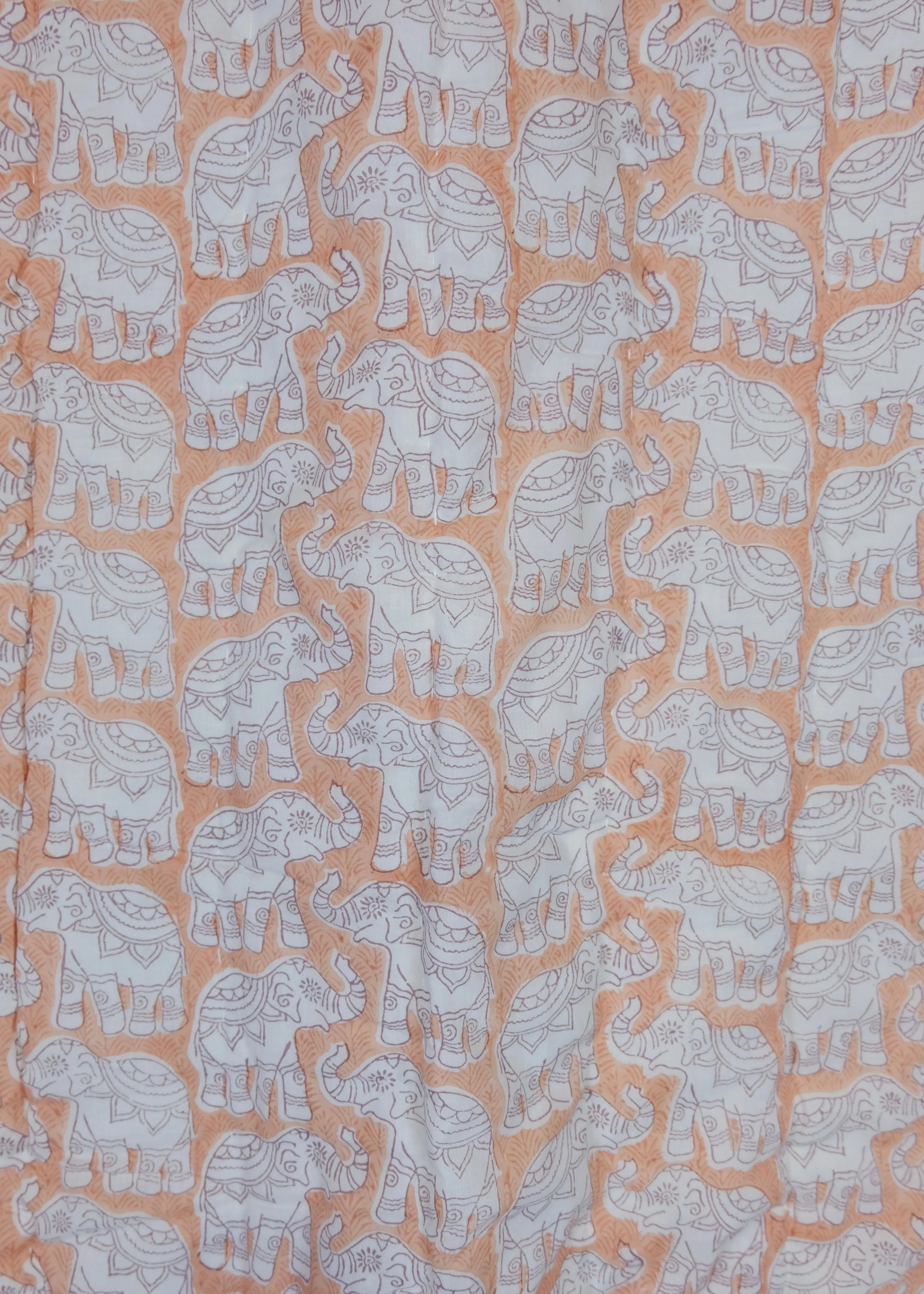 Peach Elephant Toddler / Single Quilt - Image 3