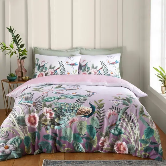 Peacock Gardenia Duvet Cover & Pillowcase Set