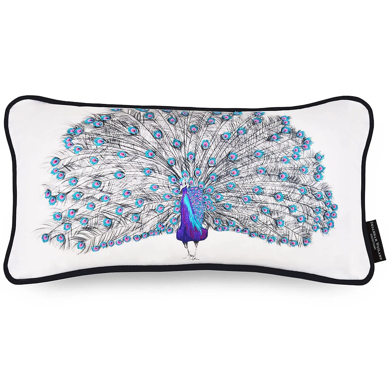 Peacock Hand Embroidered Cushion - Pablo