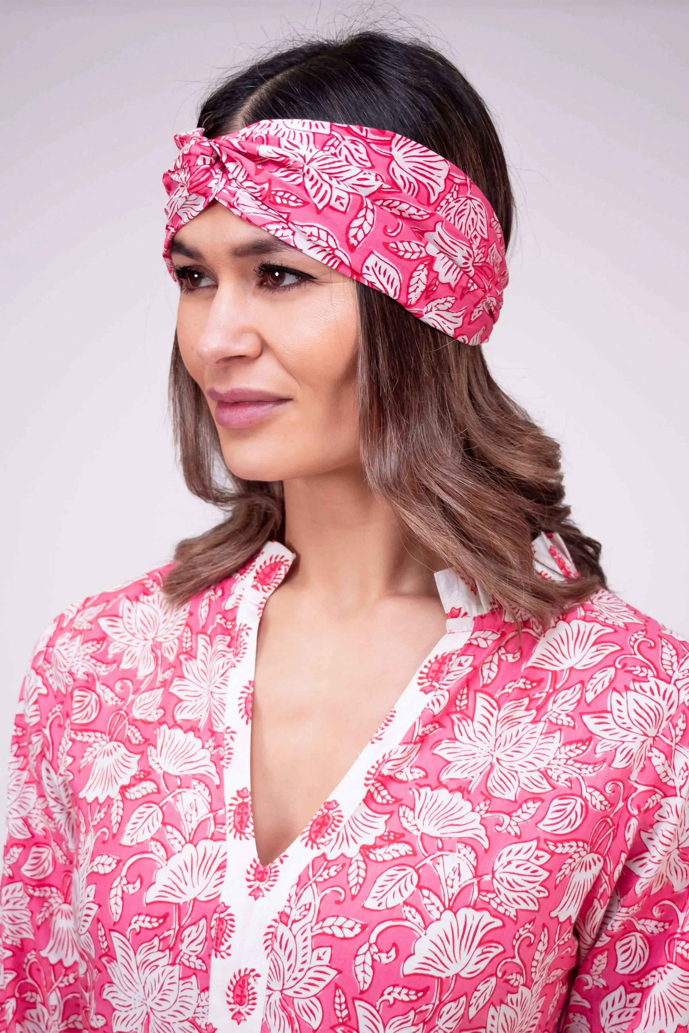 Peony Paisley Floral Cotton Hair Scarf - Image 4