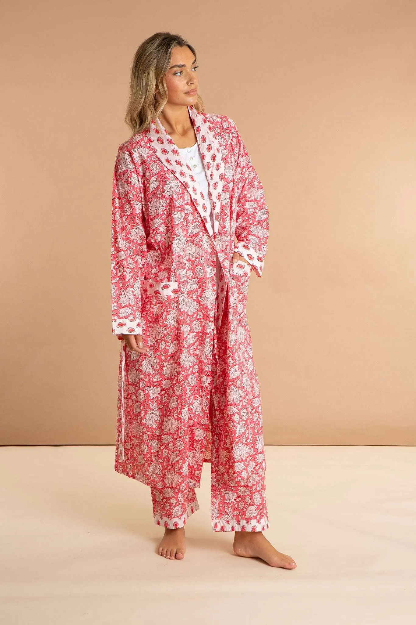 Peony Paisley Women's Cotton Robe - Image 3