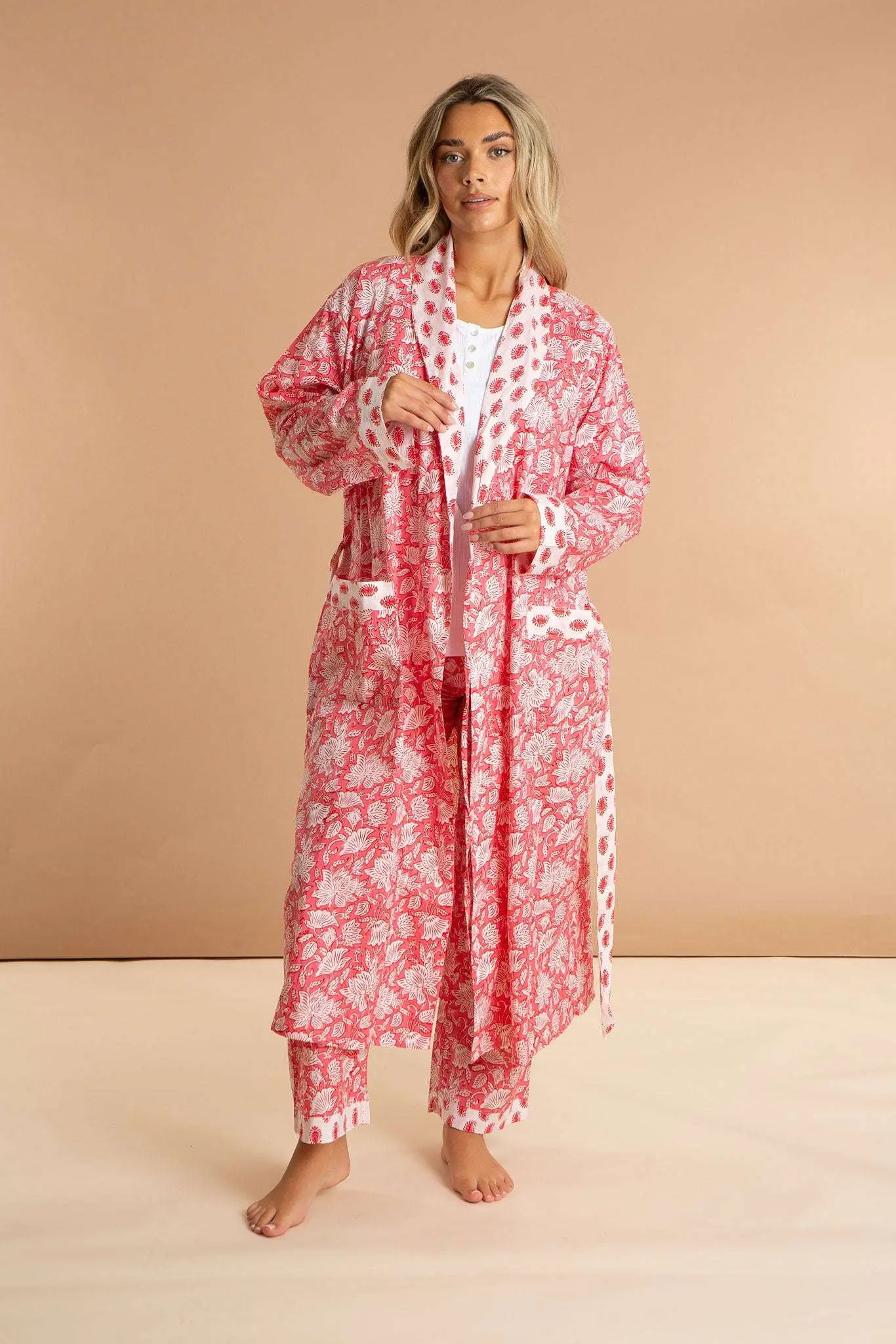 Peony Paisley Women's Cotton Robe - Image 4