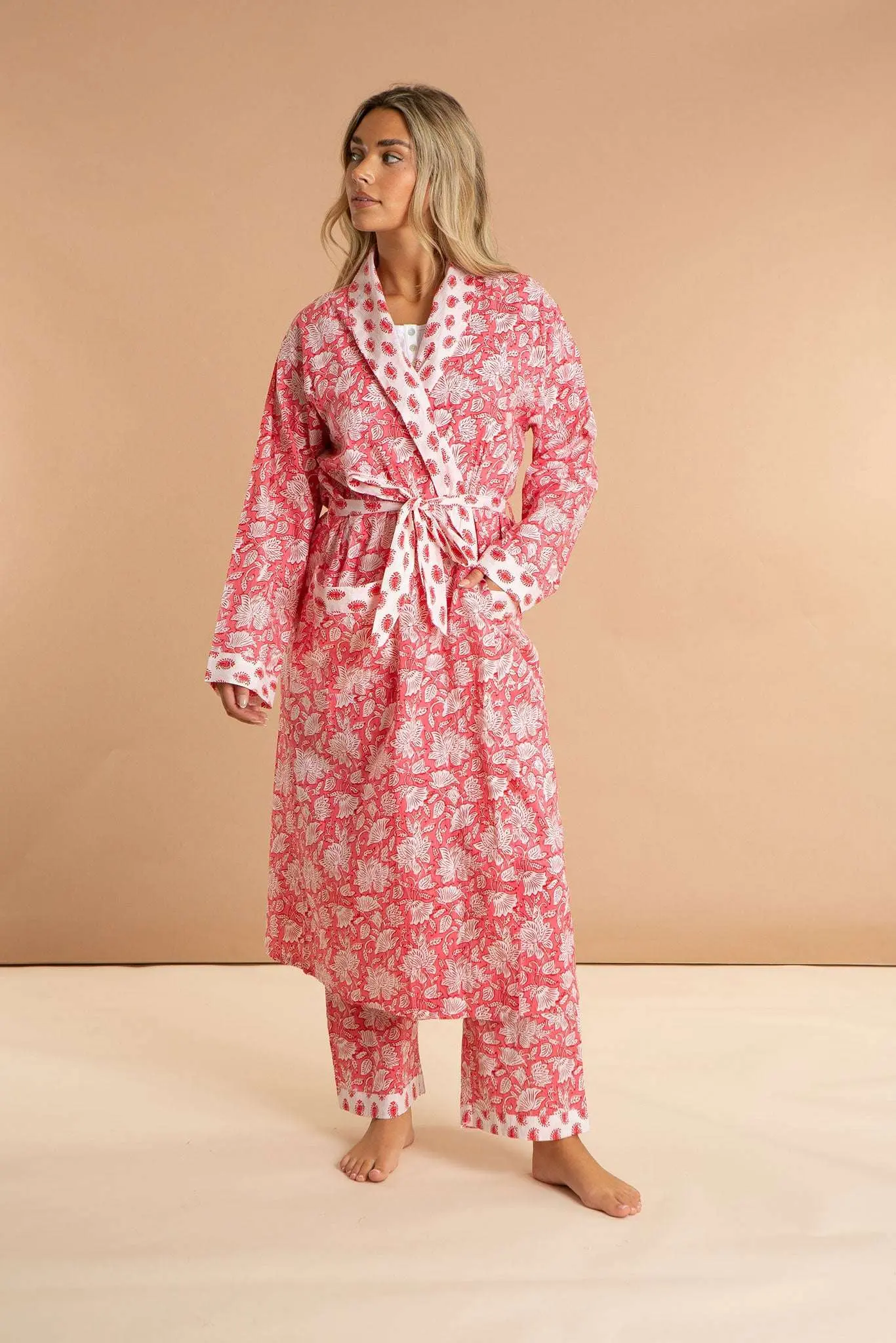 Peony Paisley Women's Cotton Robe - Image 6