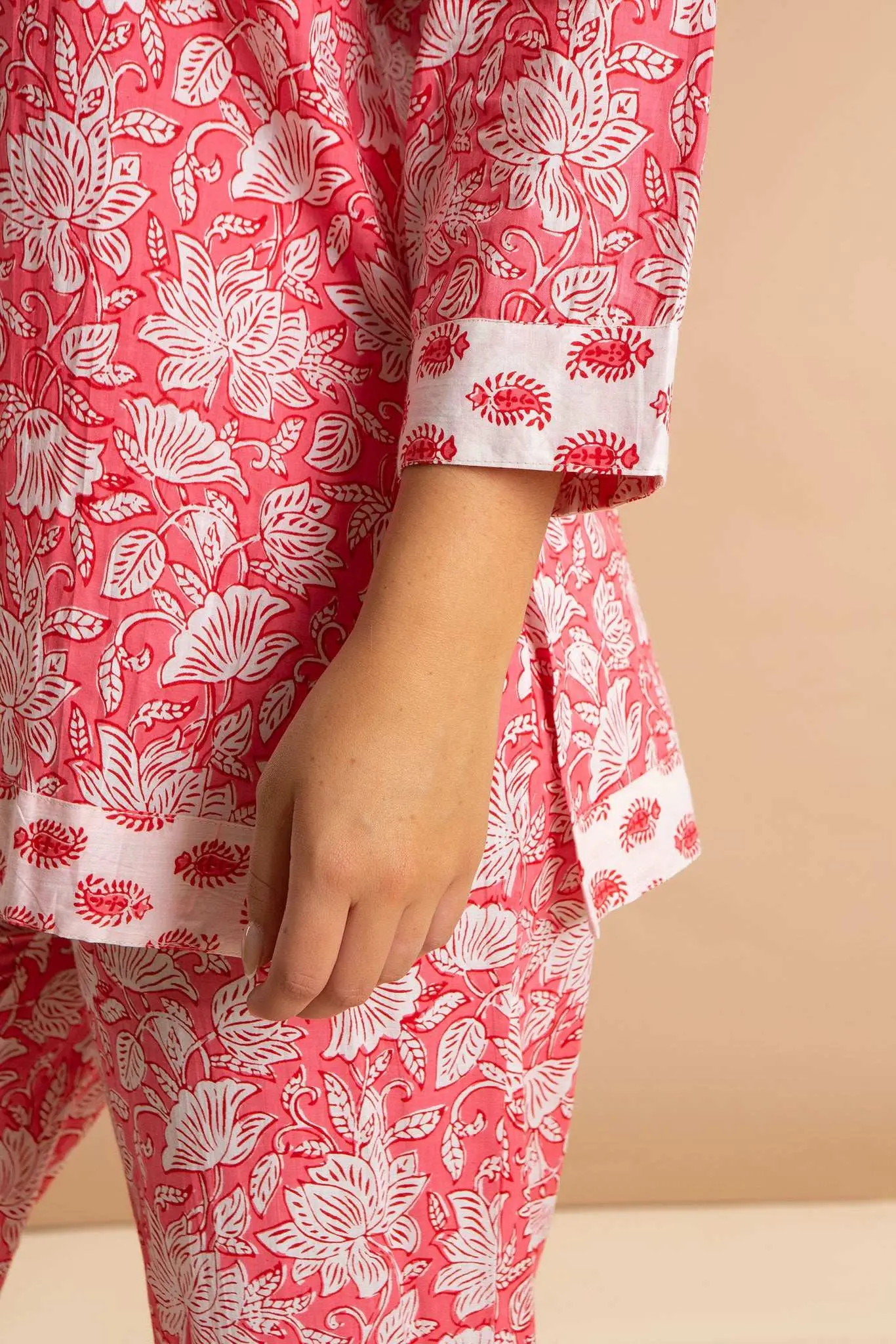 Peony Paisley Women's Floral Cotton Pyjama Trouser Set - Image 3