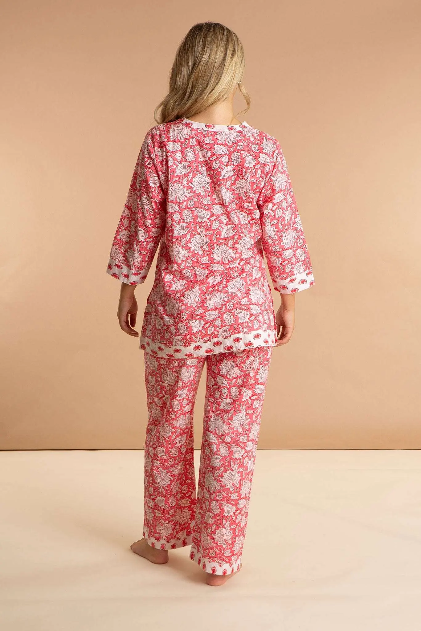 Peony Paisley Women's Floral Cotton Pyjama Trouser Set - Image 4