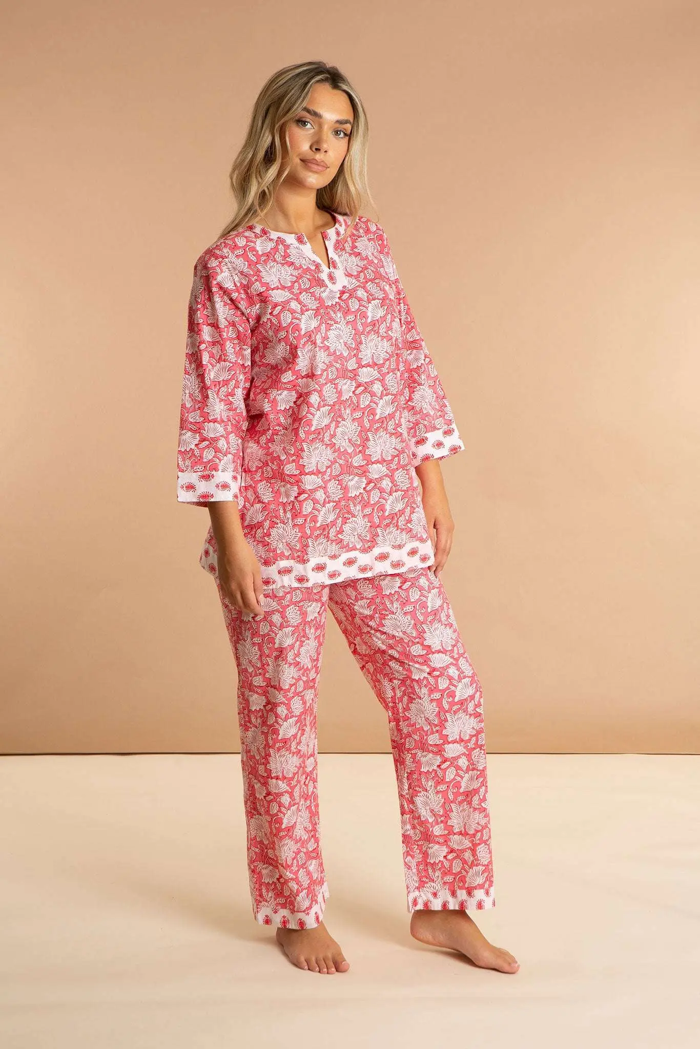 Peony Paisley Women's Floral Cotton Pyjama Trouser Set - Image 5
