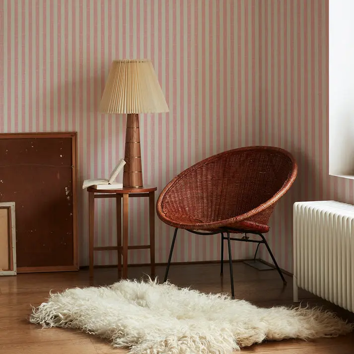 Pink Bloom Pembroke Stripe Wallpaper - Image 4