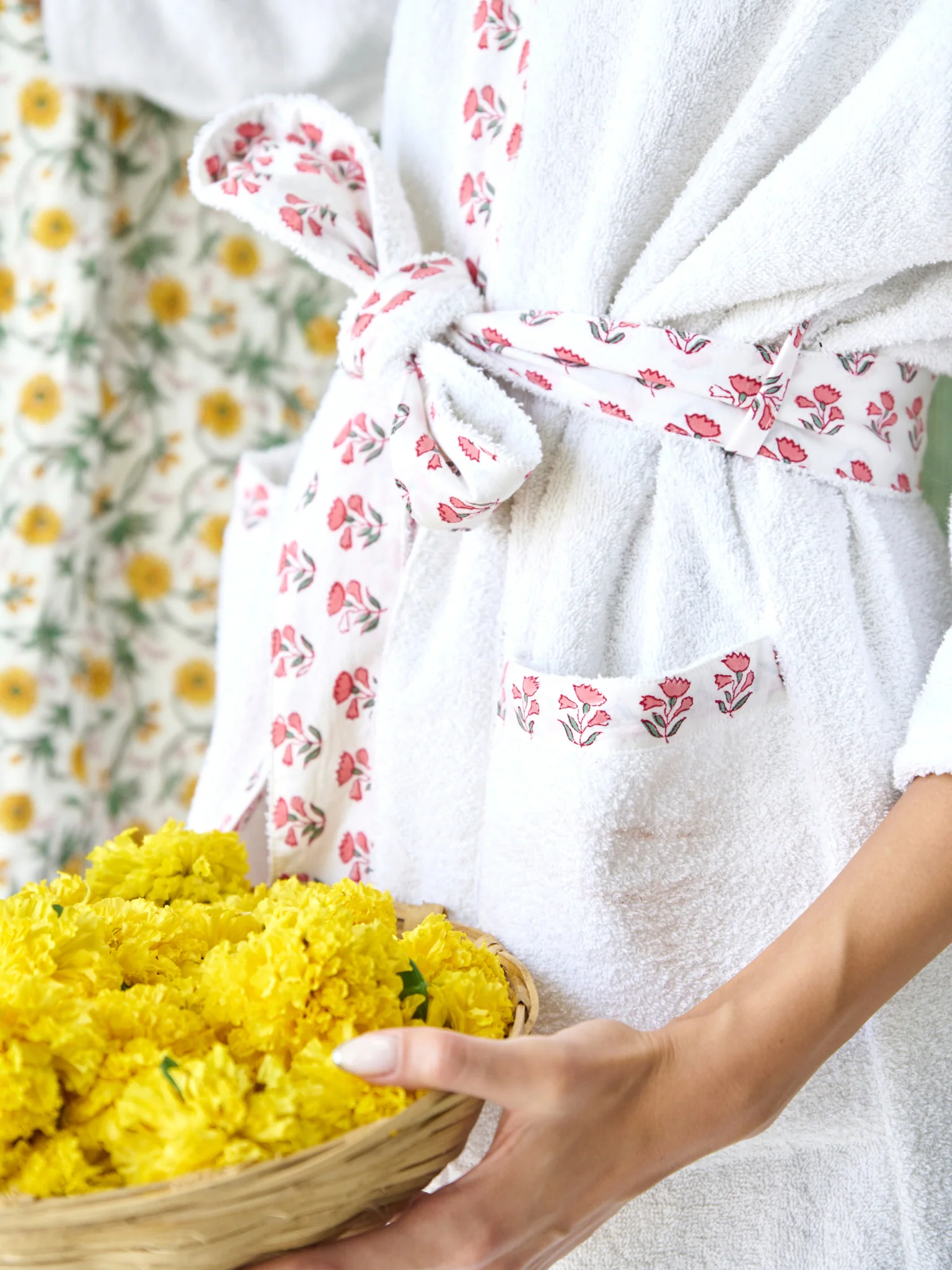 Pink Floral Towel Dressing Gown - Image 2