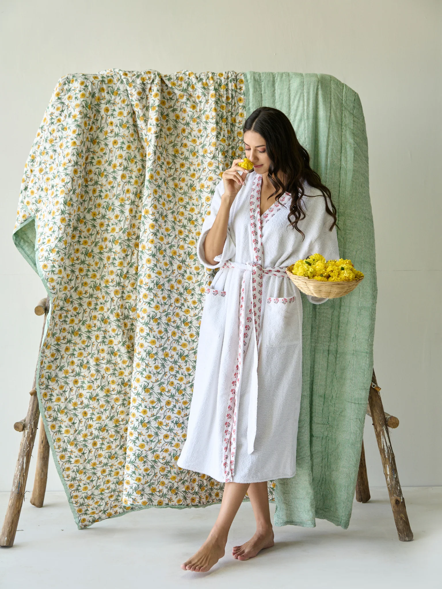 Pink Floral Towel Dressing Gown - Image 7