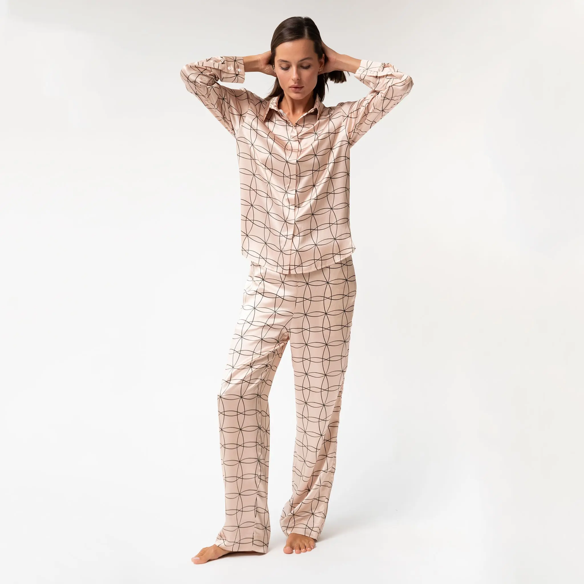 Pink Neo Geo Silk Pyjama Pants - Image 3