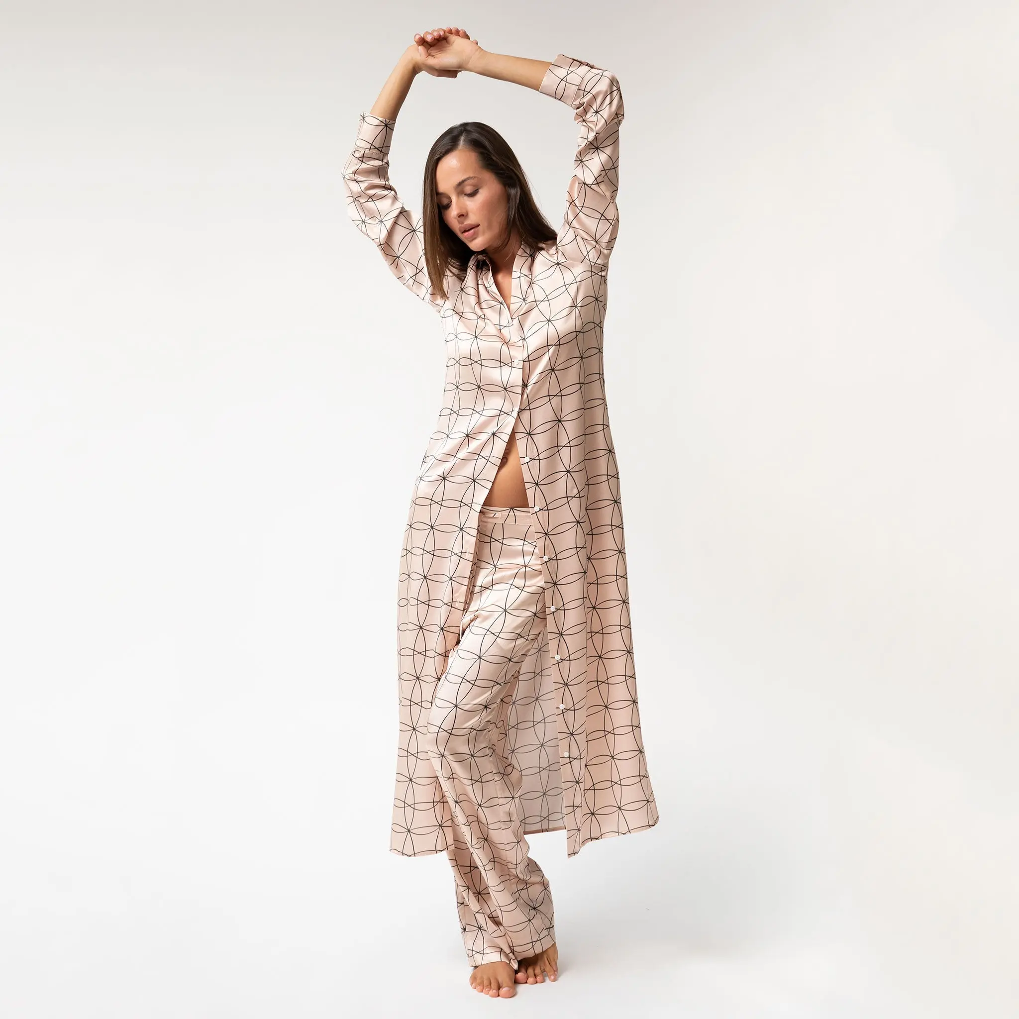 Pink Neo Geo Silk Pyjama Pants - Image 9