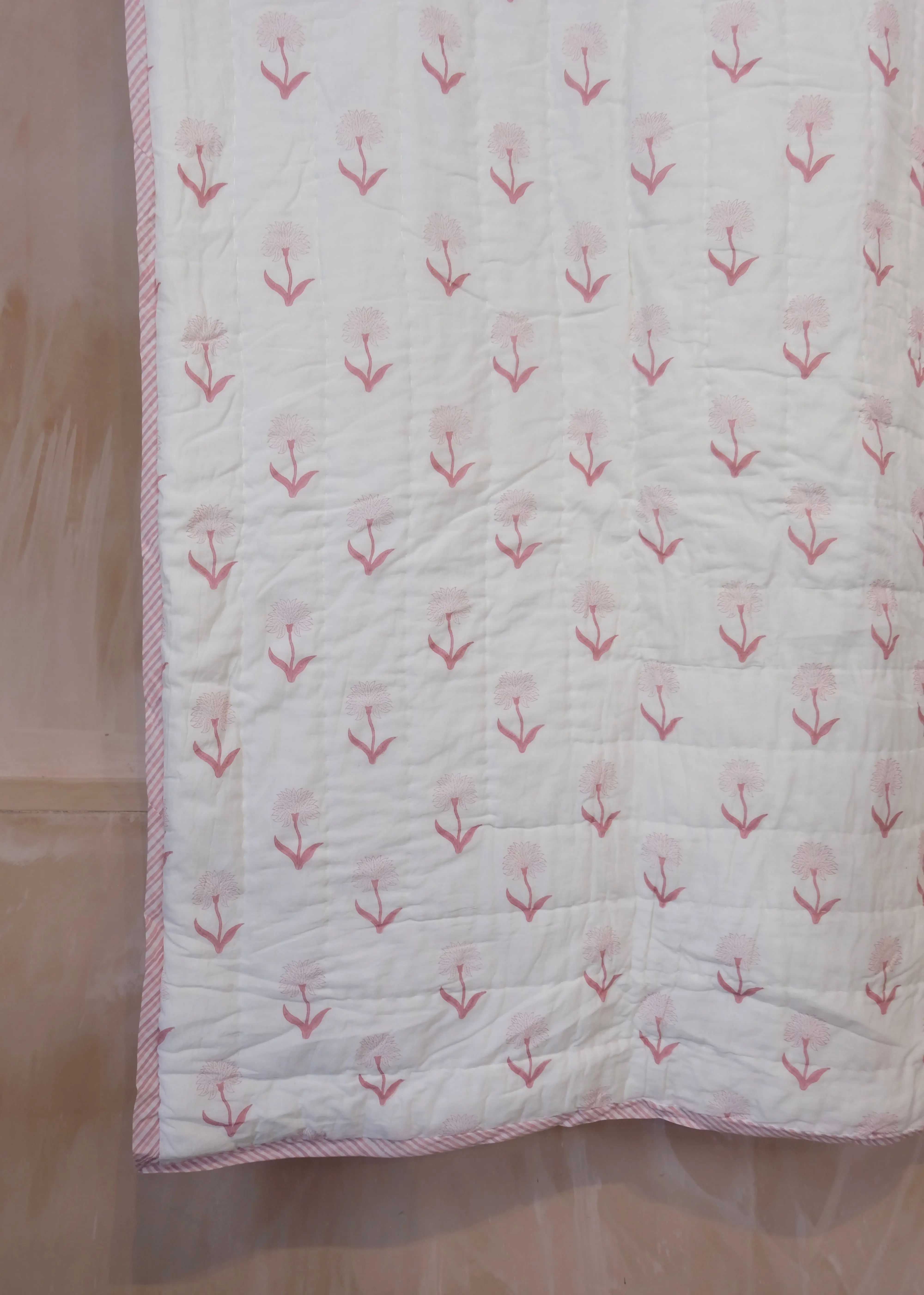 Pink Organic Cotton Toddler Quilt - Image 7