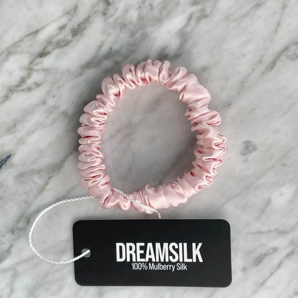 Pink Silk Scrunchie - Skinny - Image 4
