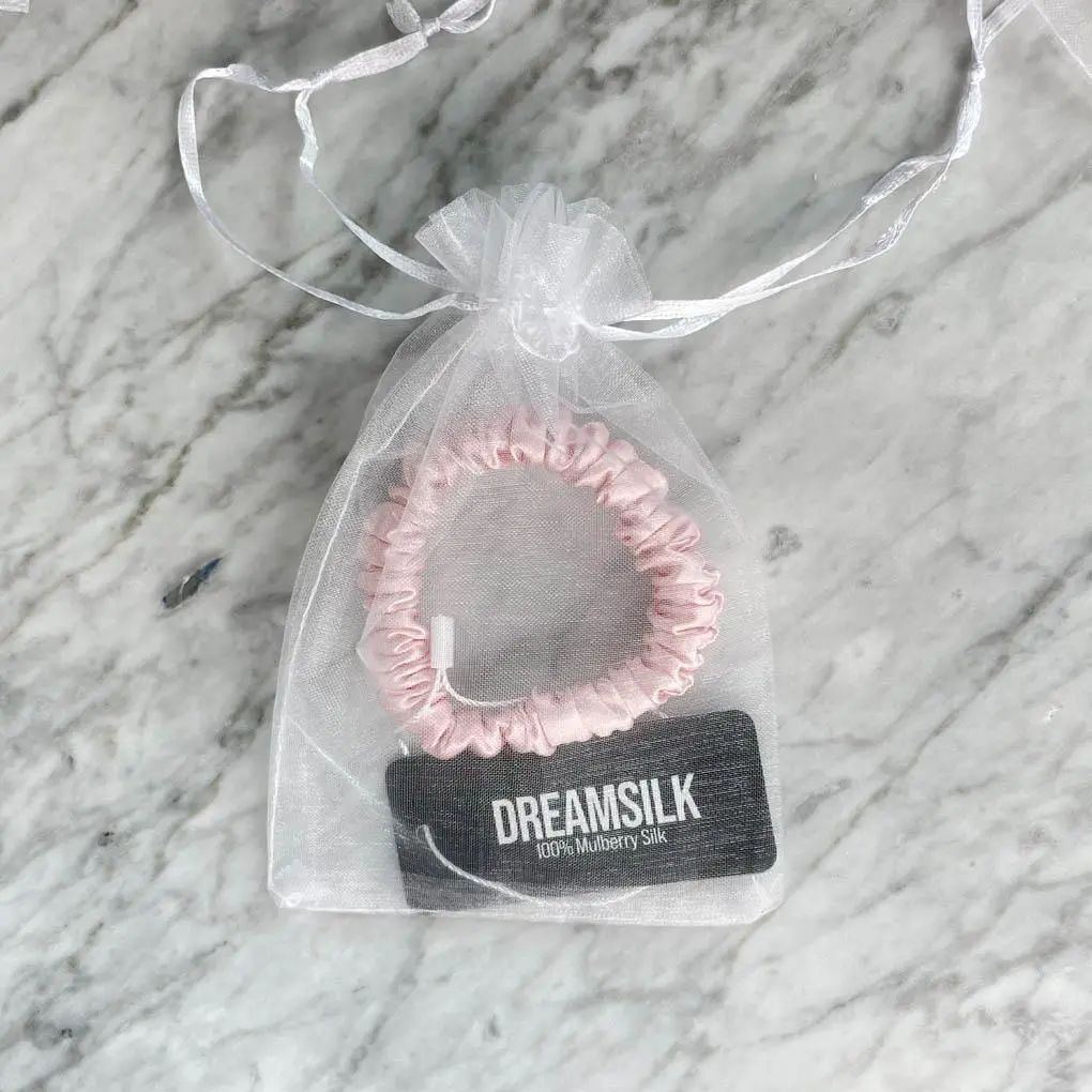 Pink Silk Scrunchie - Skinny - Image 7
