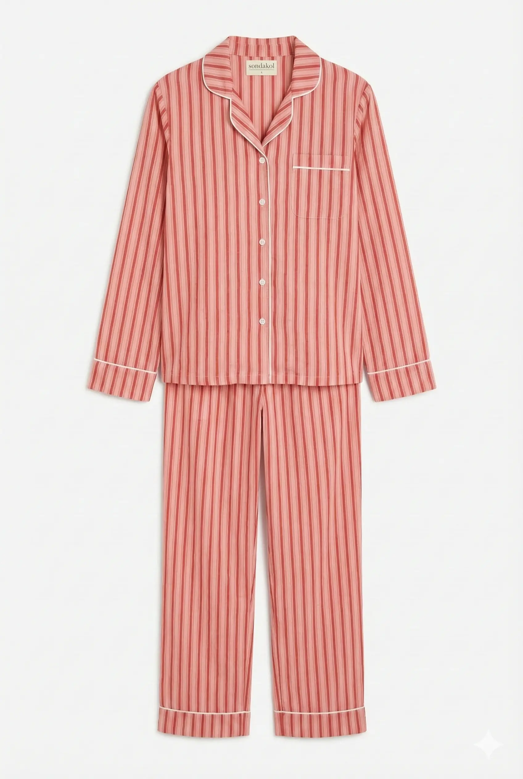 Pink Stripe Women's Pyjama Trouser Set