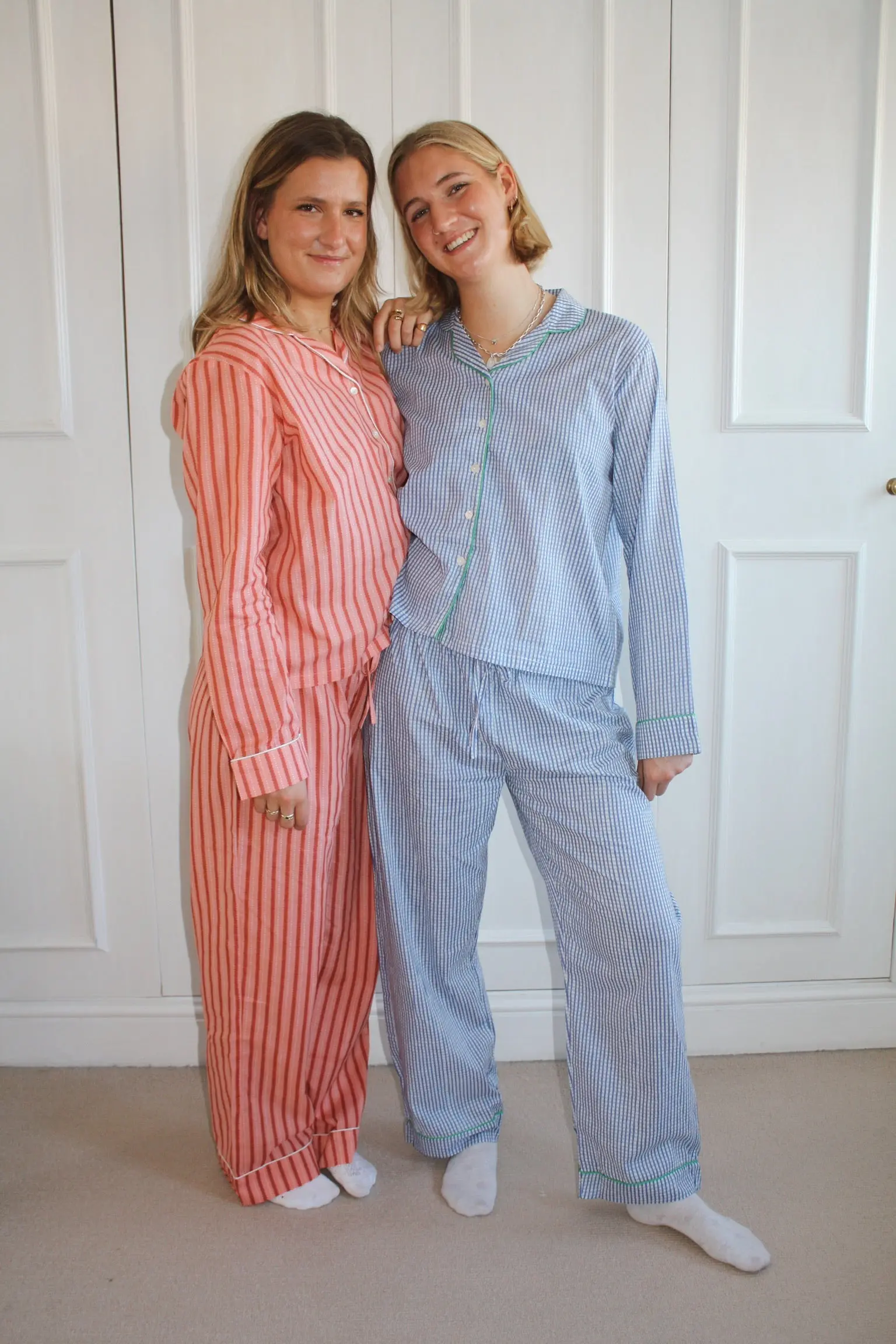 Pink Stripe Women's Pyjama Trouser Set - Image 5