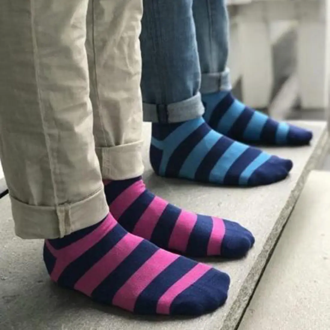 Pink Stripe Matching Bamboo Socks (Adult & Child) - Image 2