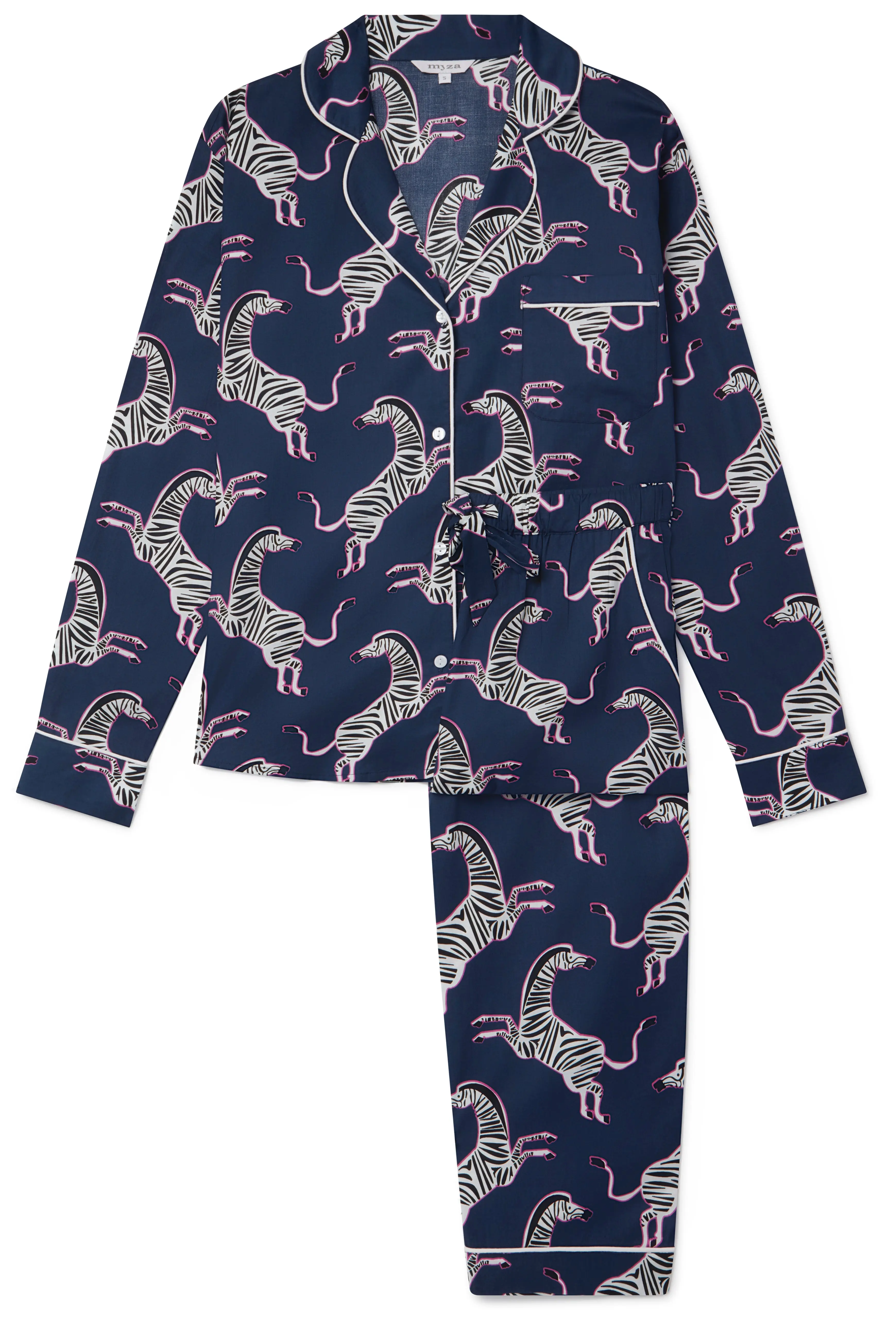 Pink Zebra Women's Long Sleeve Organic Cotton Pyjama Trouser Set - Image 4