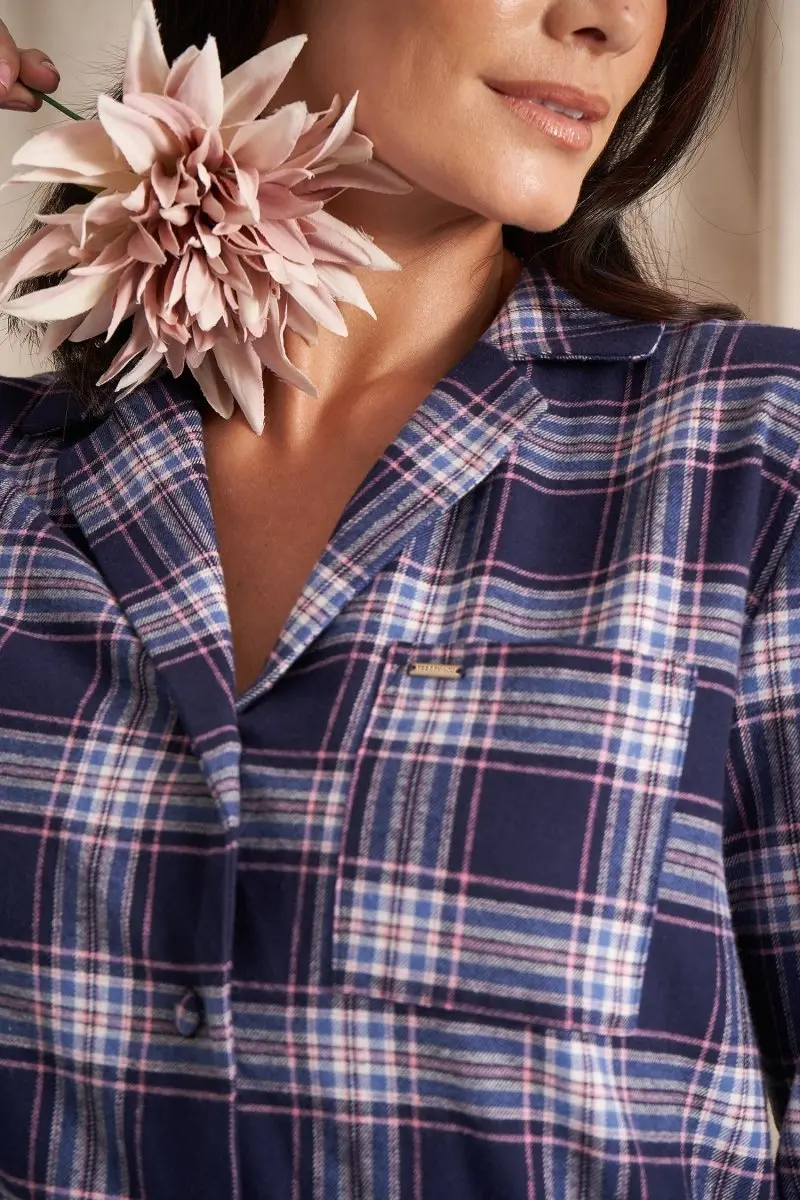 Plaid Pyjama Set in Midnight - Image 2