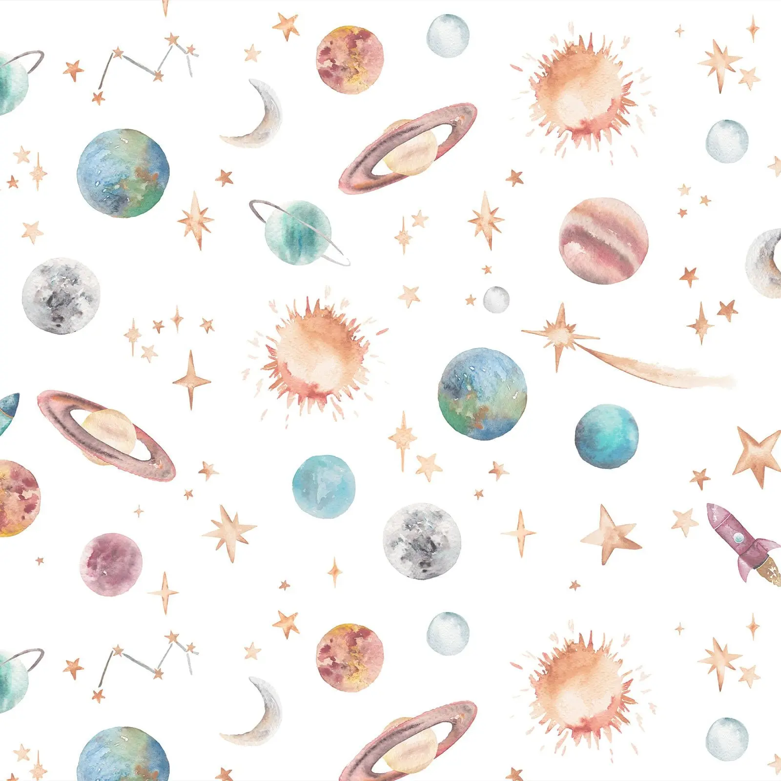 Planets Galaxy & Outer Space Children's Wallpaper - Image 2