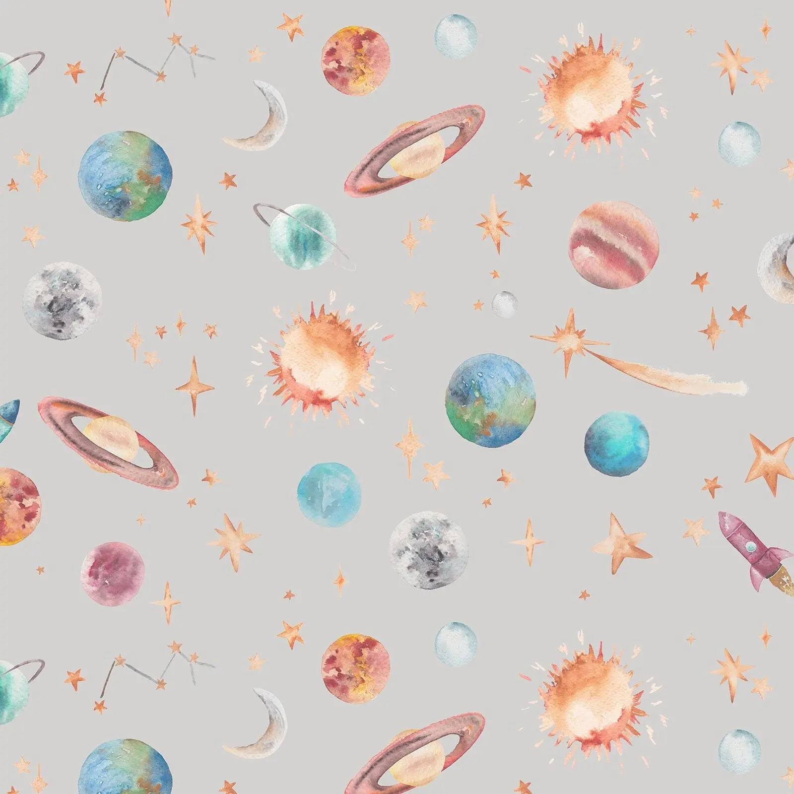 Planets Galaxy & Outer Space Children's Wallpaper - Image 3