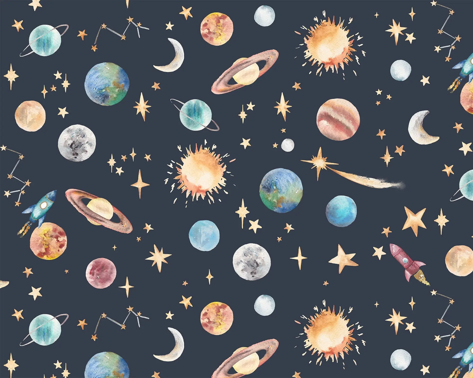 Planets Galaxy & Outer Space Children's Wallpaper - Image 6