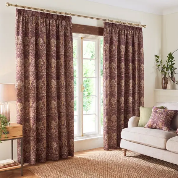 Plum Purple Lucetta Pencil Pleat Curtains - Image 2