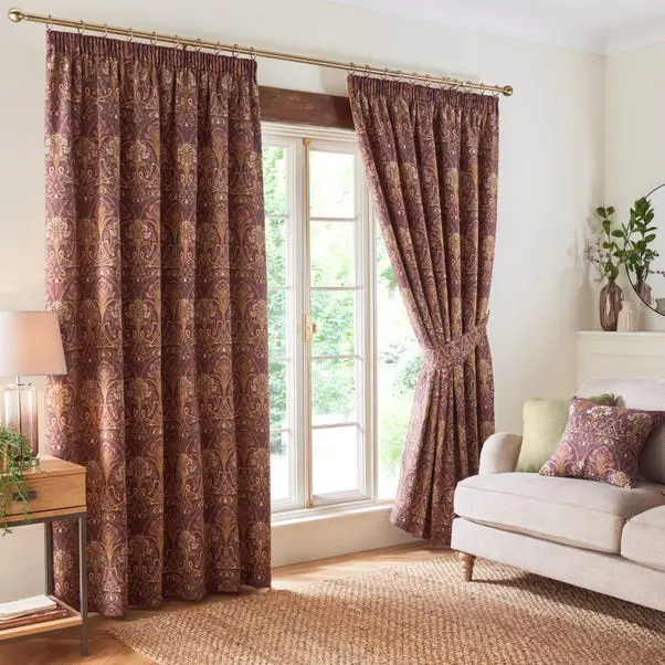 Plum Purple Lucetta Pencil Pleat Curtains - Image 4