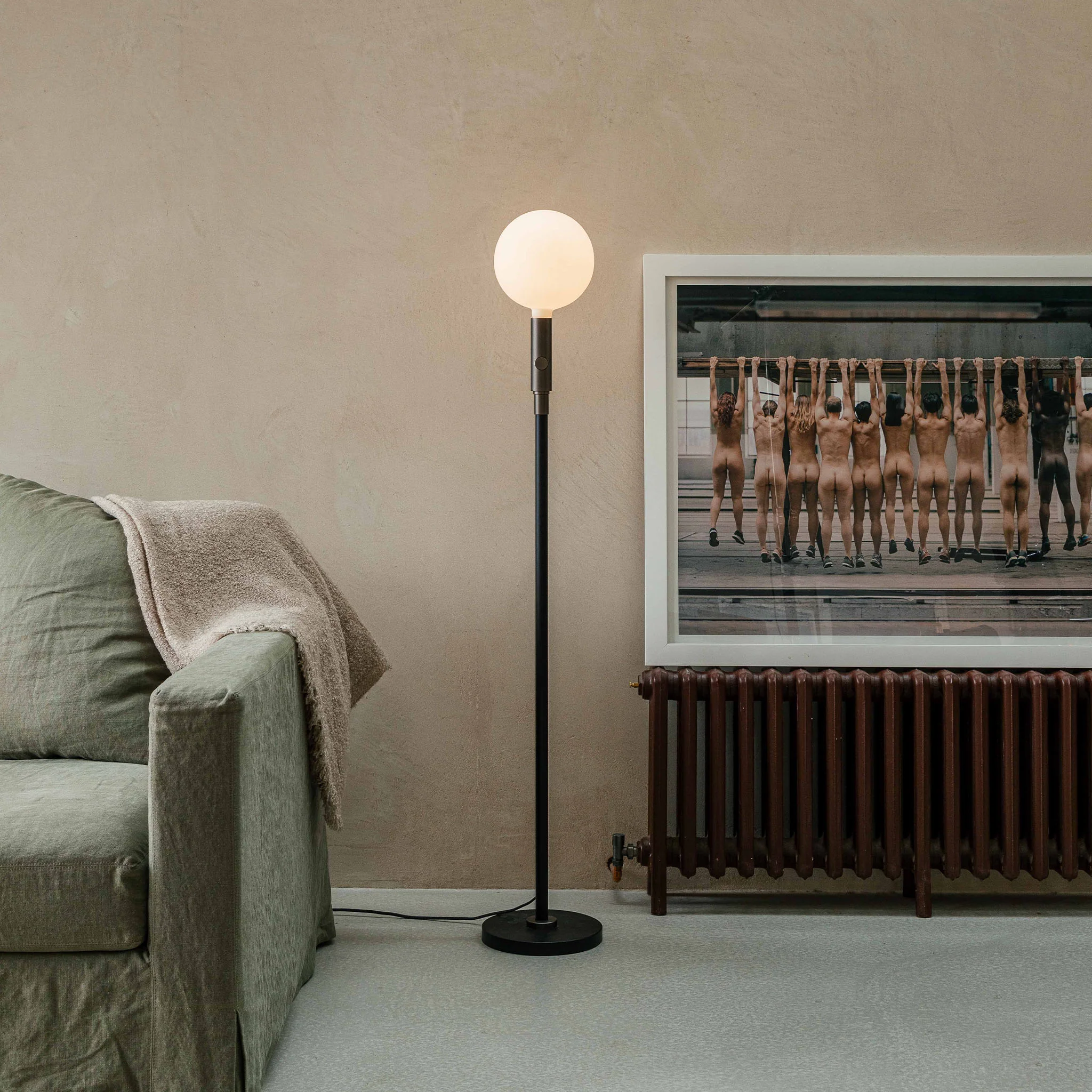 Poise Adjustable Floor Lamp in Graphite + Sphere V - Image 2