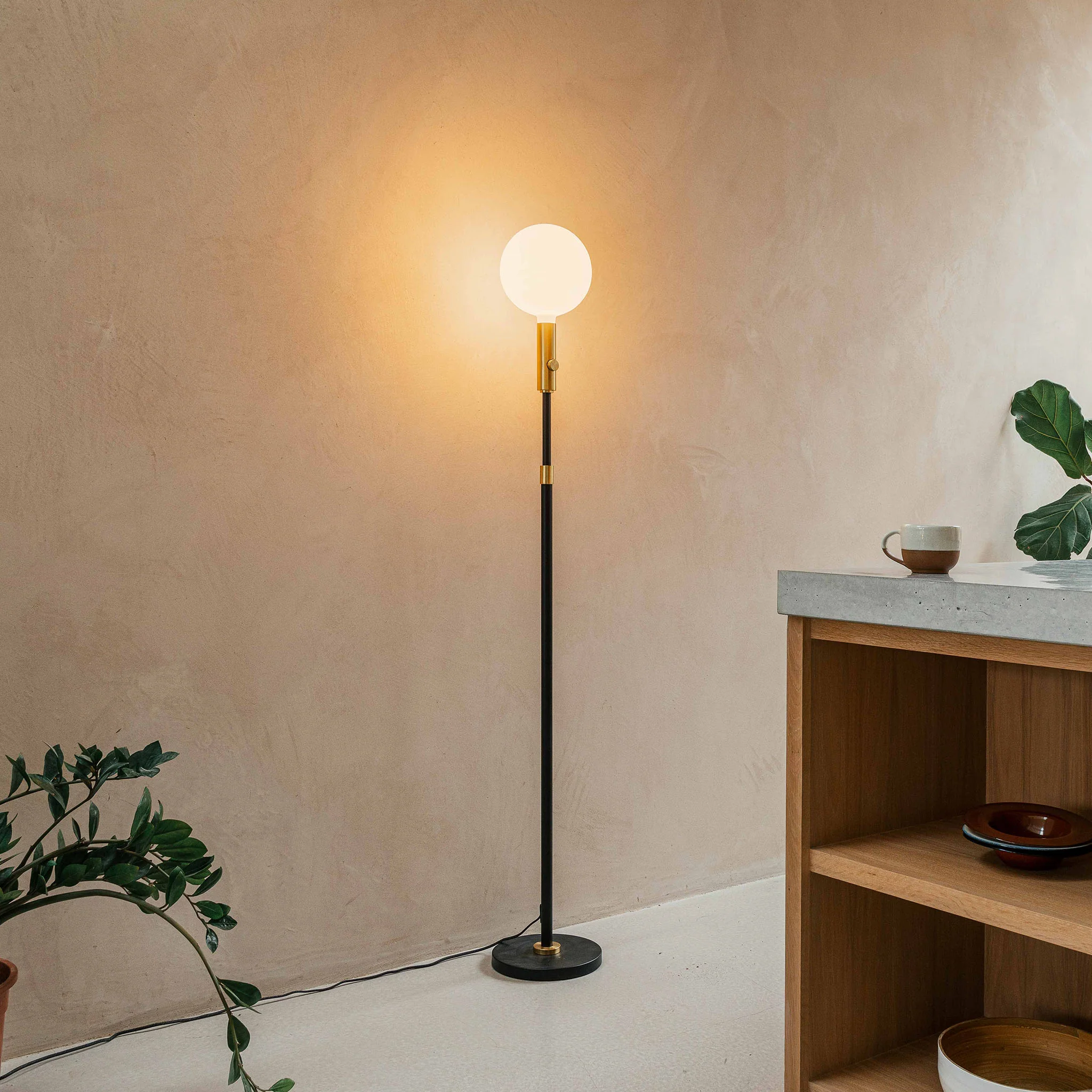Poise Adjustable Floor Lamp in Graphite + Sphere V - Image 3