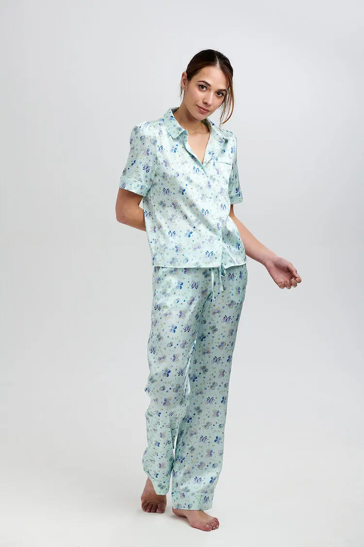 Poppy Glacier Butterfly Silk Blouse - Image 2