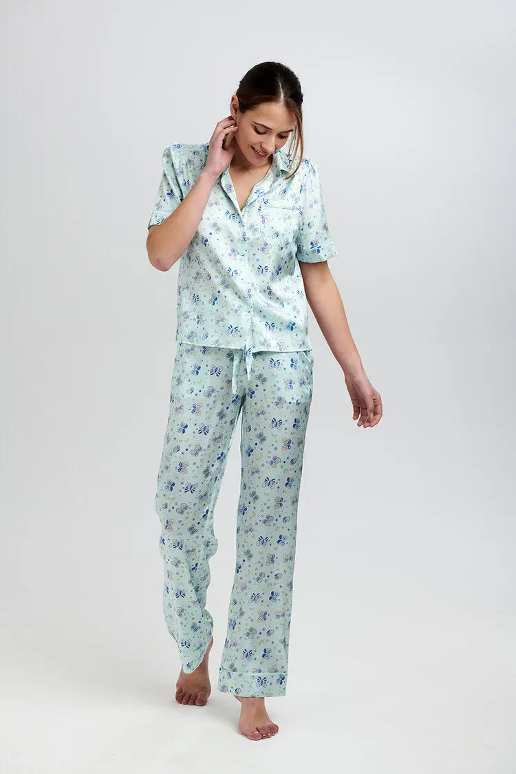 Poppy Glacier Butterfly Silk Blouse - Image 3