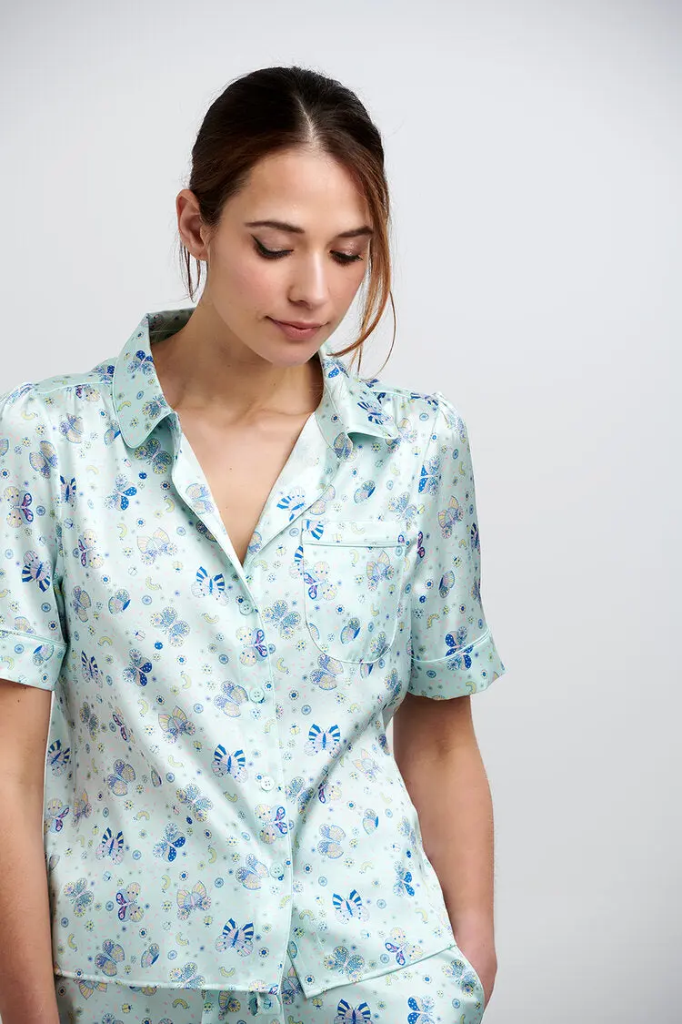 Poppy Glacier Butterfly Silk Blouse - Image 4