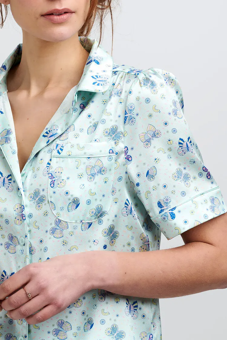 Poppy Glacier Butterfly Silk Blouse - Image 5