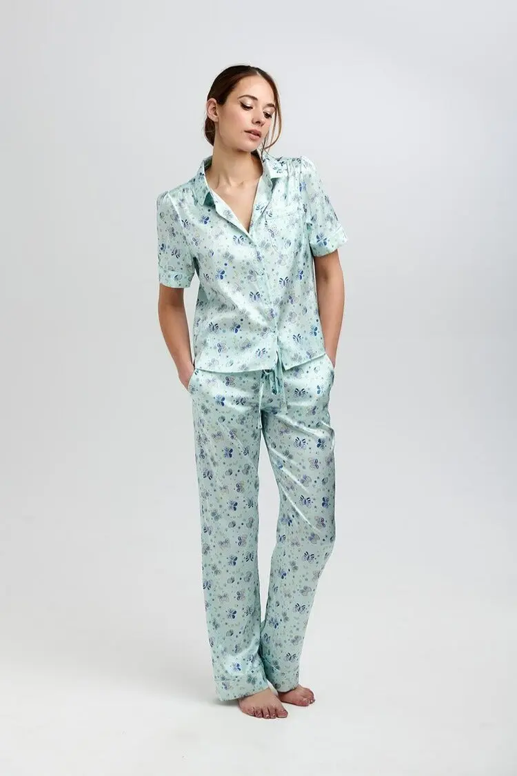 Poppy Glacier Butterfly Silk Blouse - Image 6