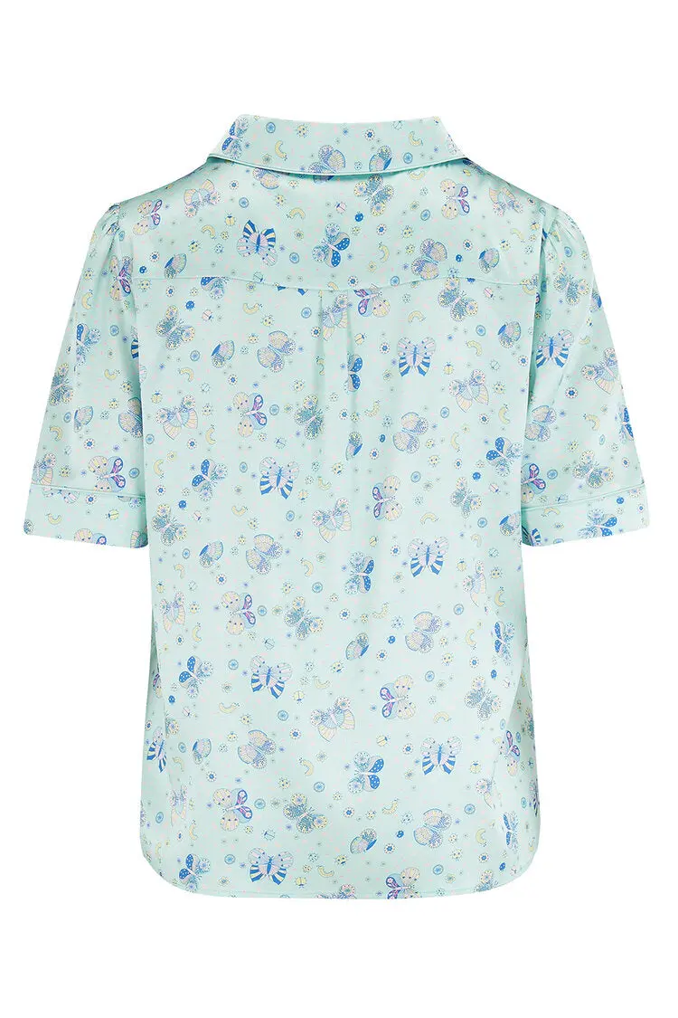 Poppy Glacier Butterfly Silk Blouse - Image 9