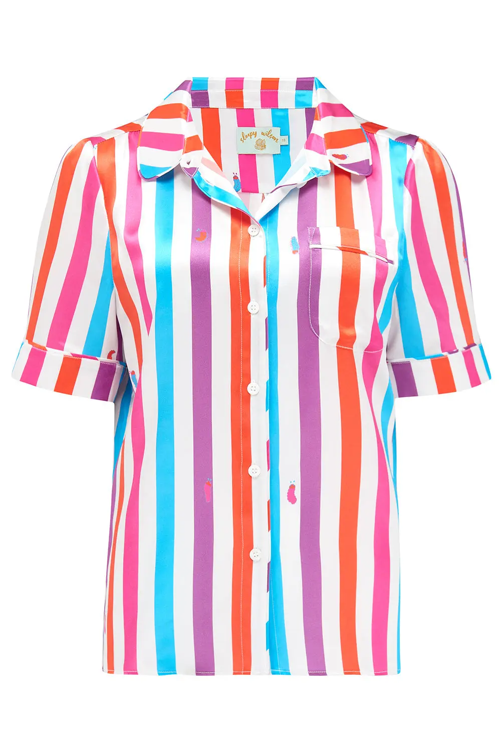 Poppy Hawaiian Stripe Silk Blouse