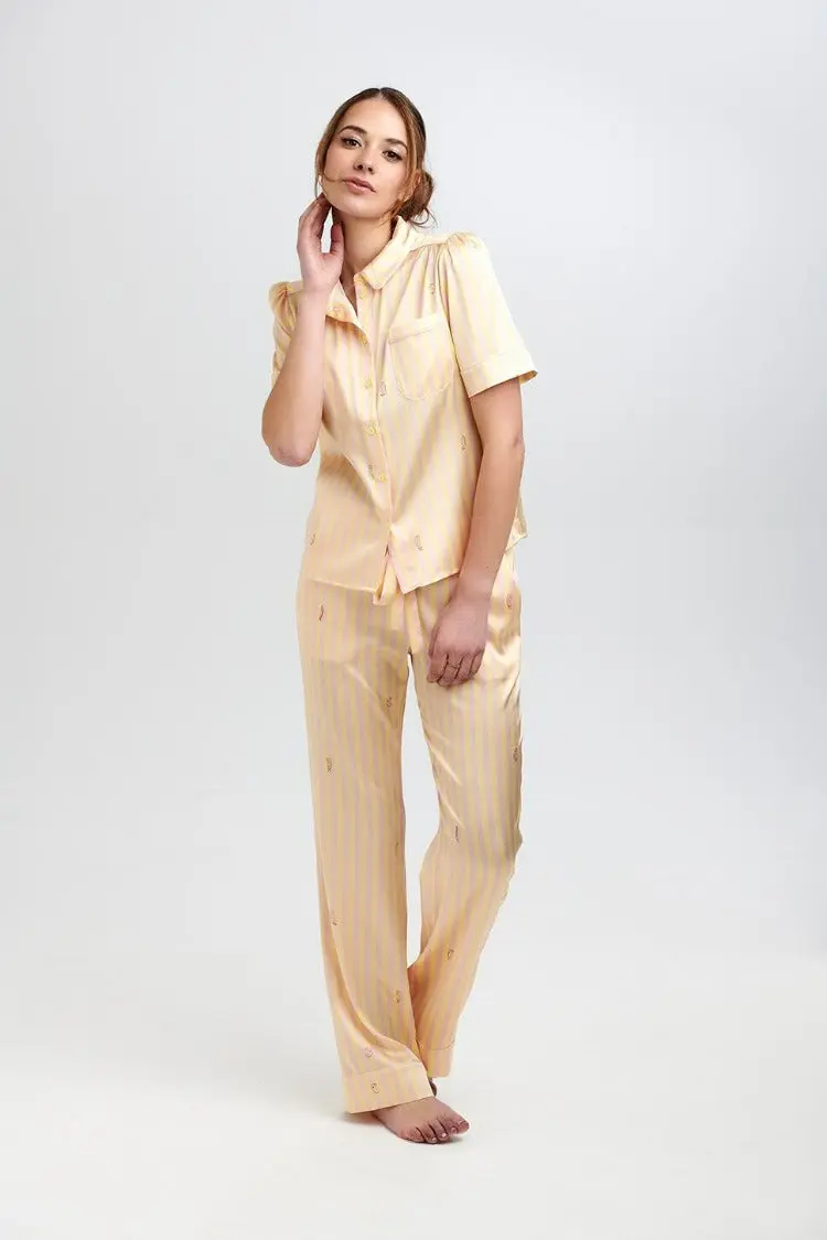 Poppy Lemonade Stripe Silk Blouse - Image 3