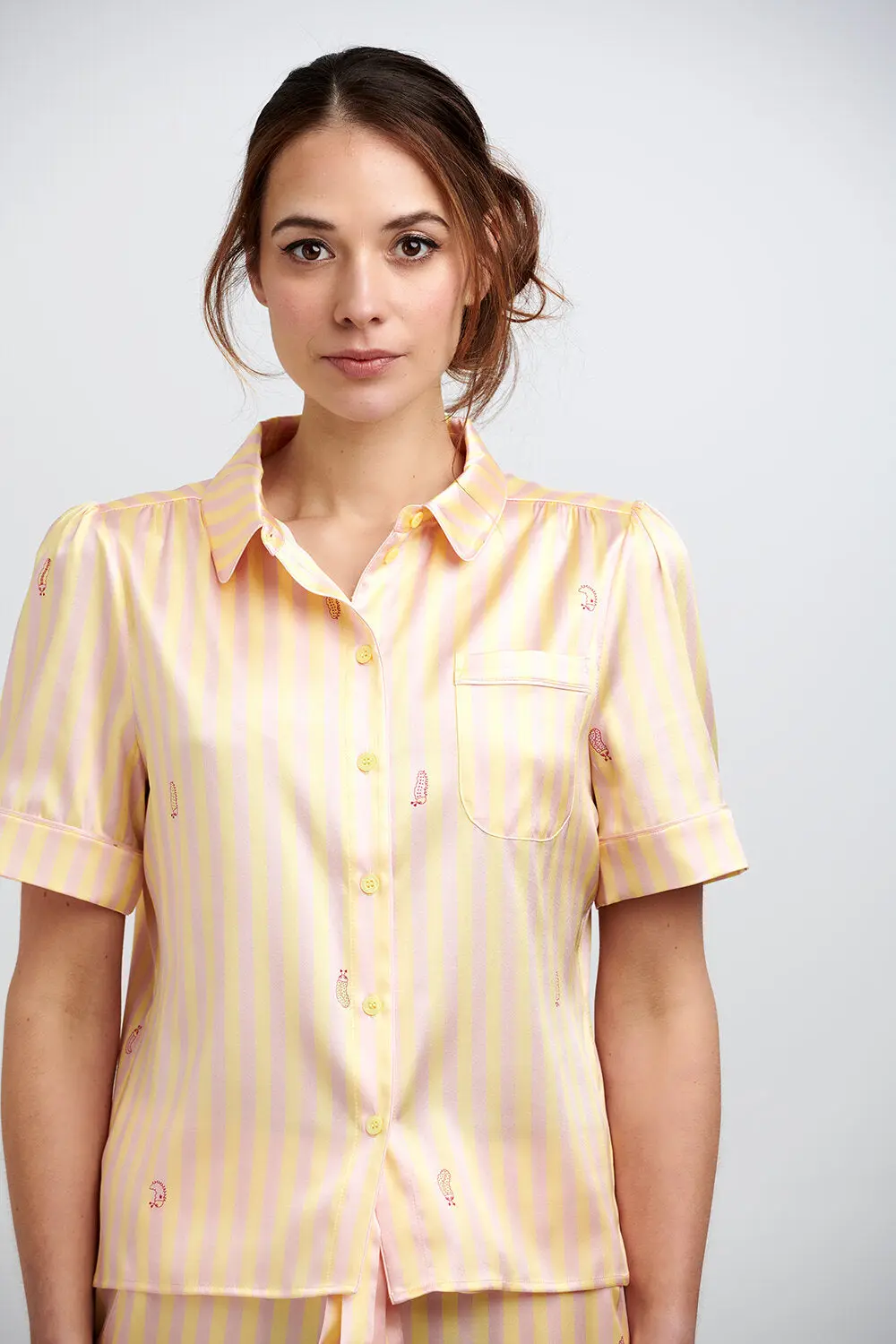 Poppy Lemonade Stripe Silk Blouse - Image 4