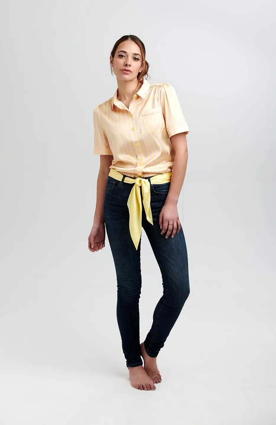 Poppy Lemonade Stripe Silk Blouse - Image 6