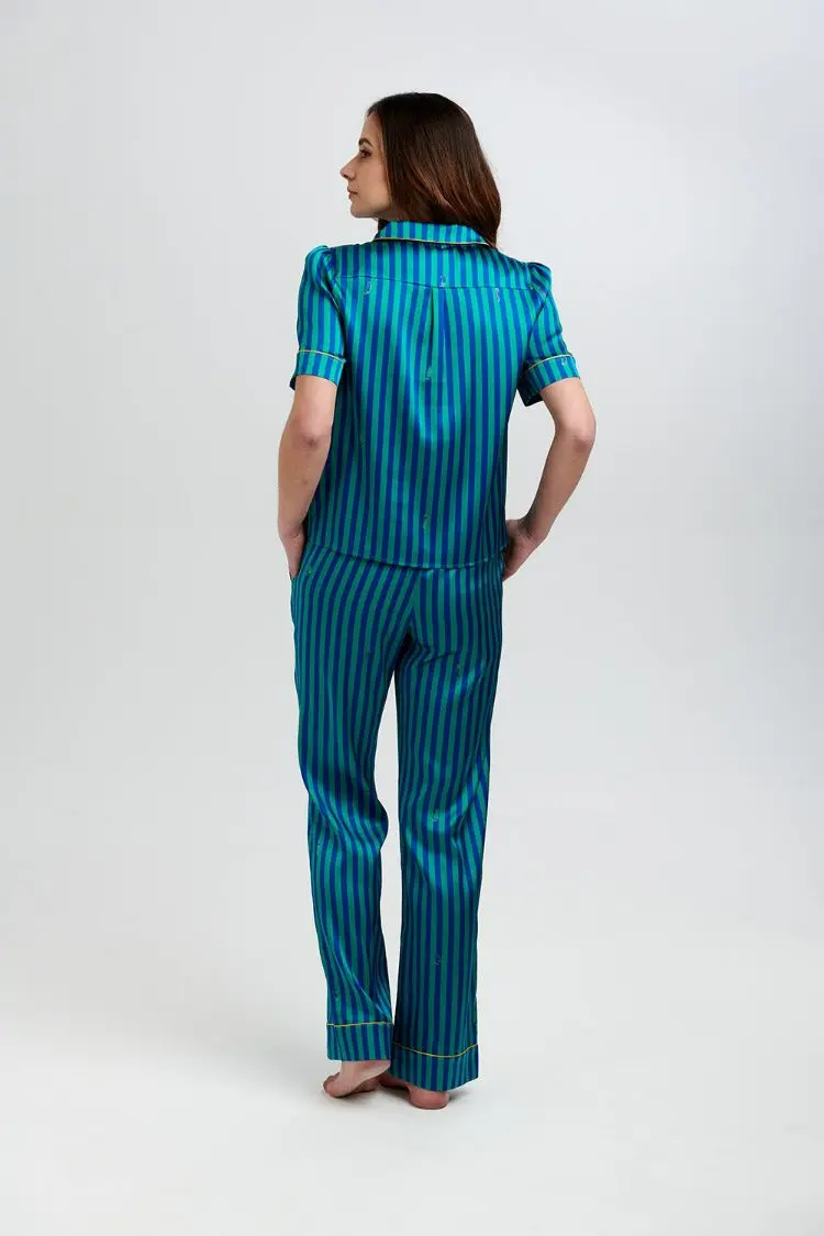 Poppy Rainforest Stripe Silk Blouse - Image 4